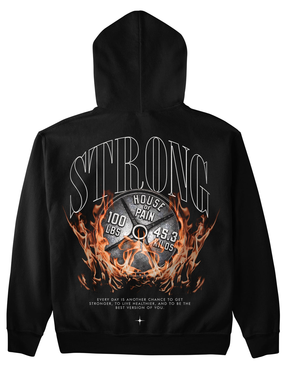 Stærk (backprint) hættetrøje