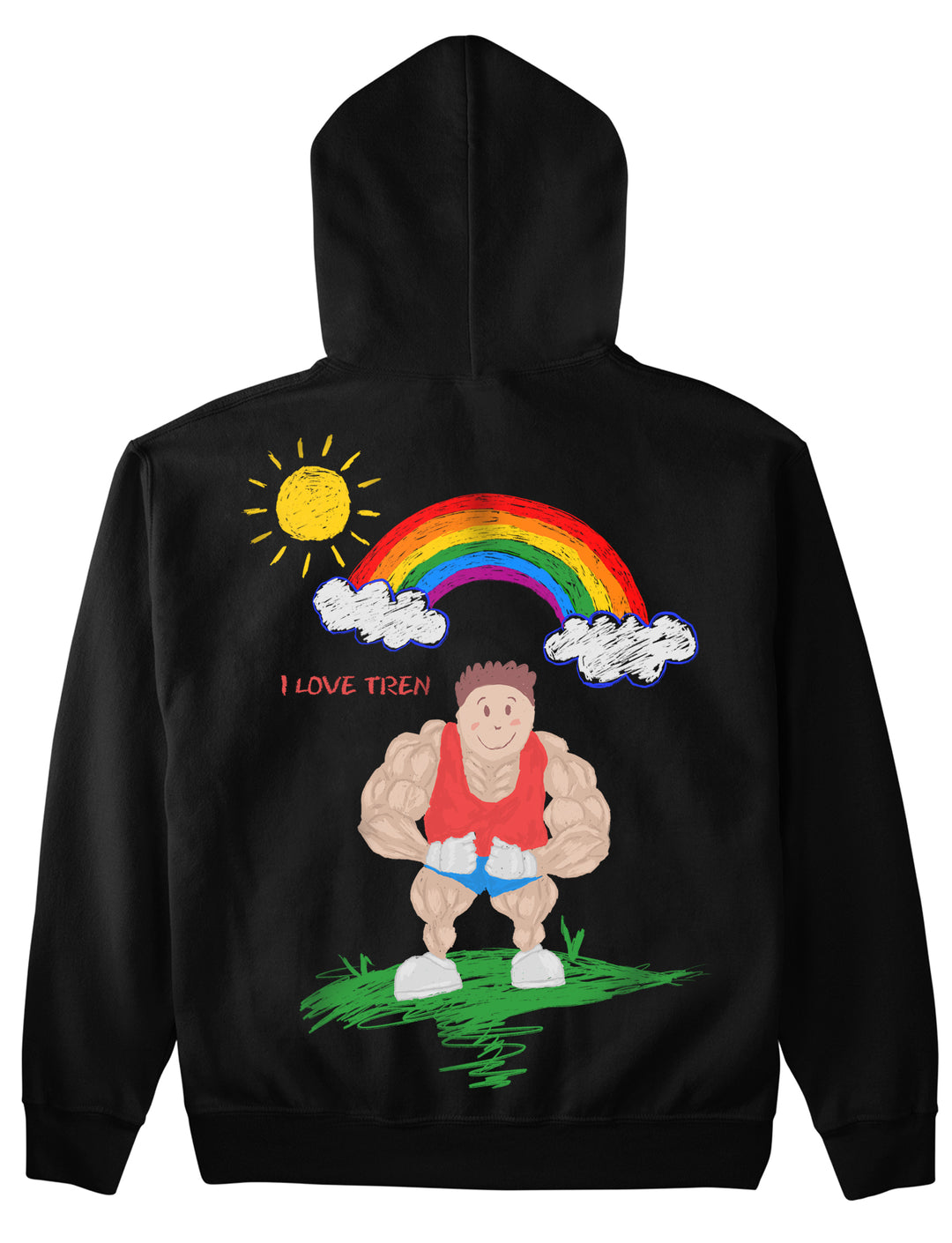 Jeg elsker tren (backprint) hættetrøje