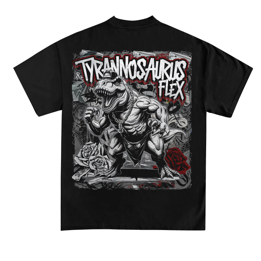 Tyrannosaurus flex (backprint) T-shirt