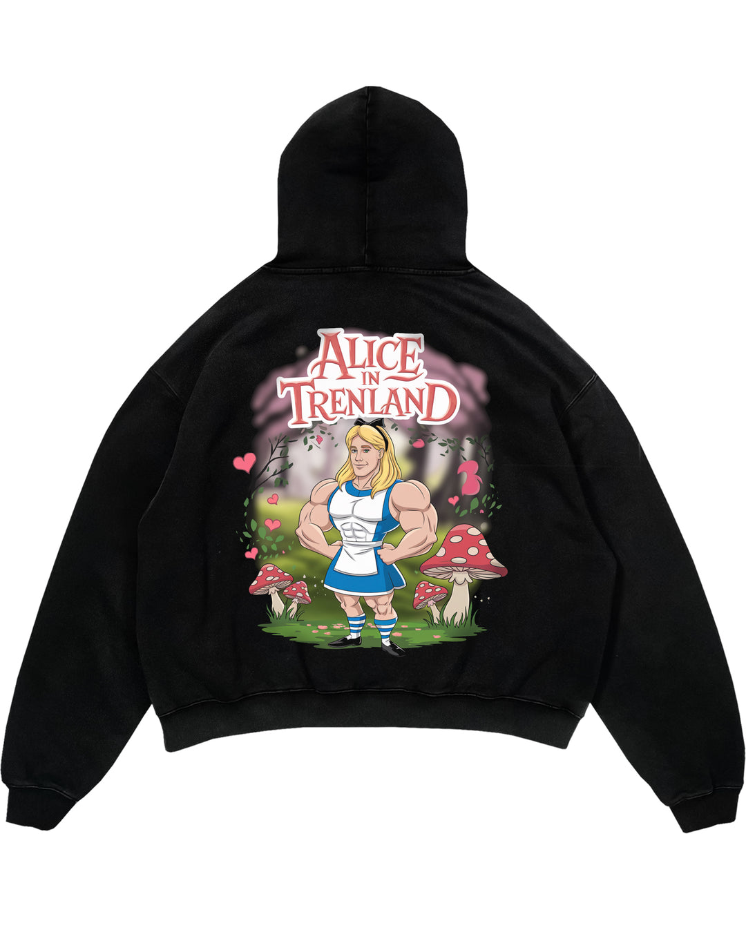 Alice i Trenland overdimensioneret (backprint) hættetrøje