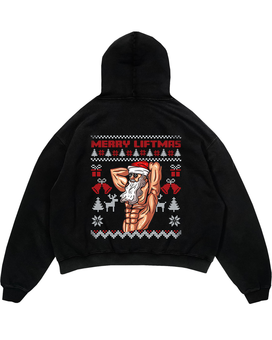 Merry Liftmas store (backprint) hættetrøje