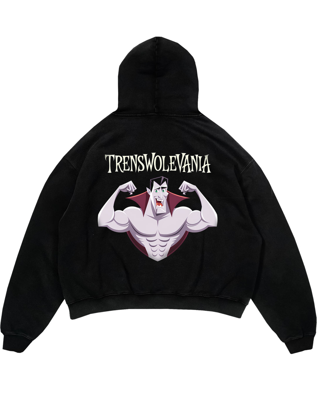 Trenswolevania (V2) overdimensioneret (backprint) hættetrøje