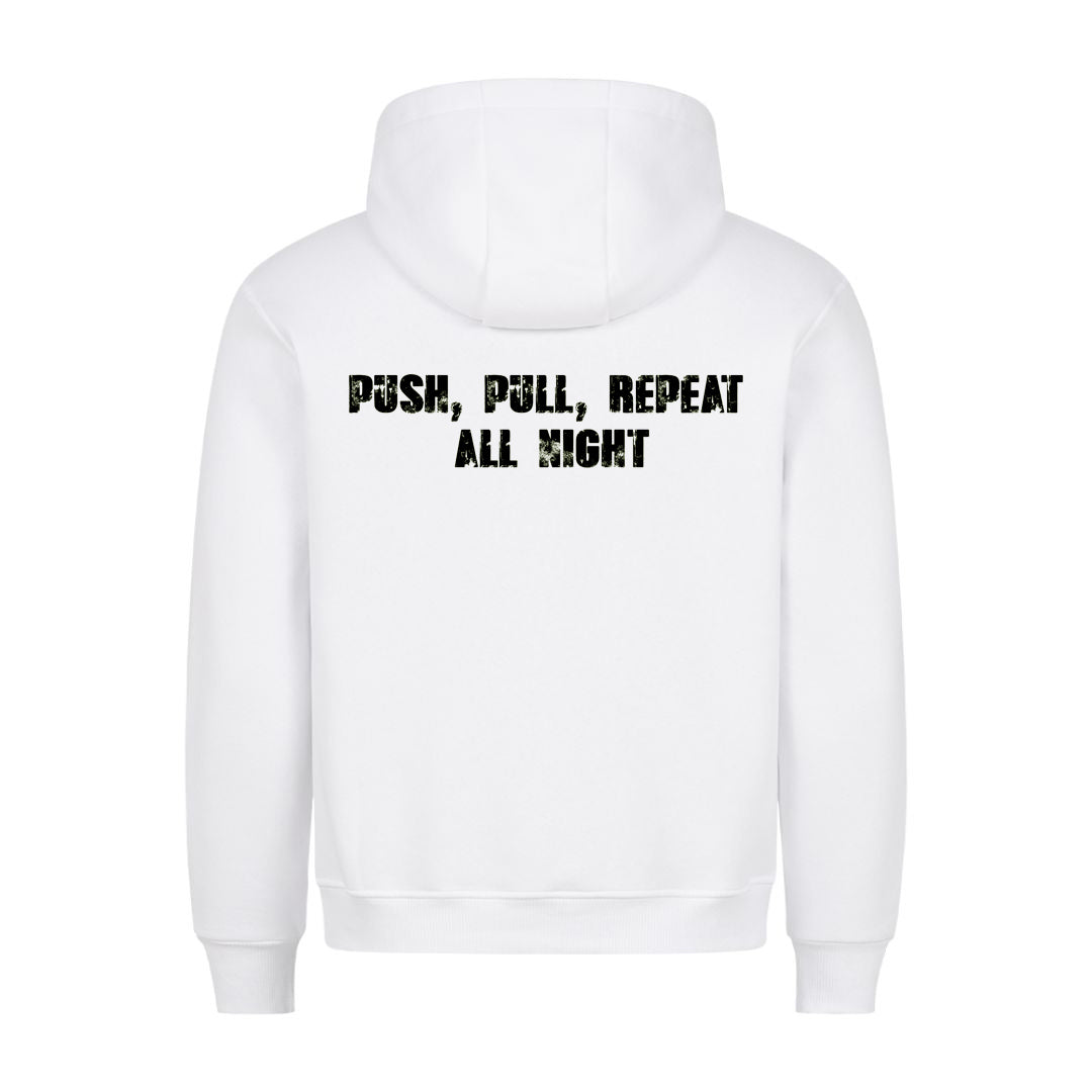 Push Pull gentagelse (backprint) hoodie