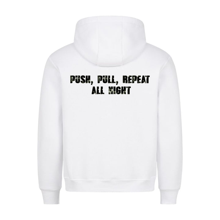 Push Pull gentagelse (backprint) hoodie