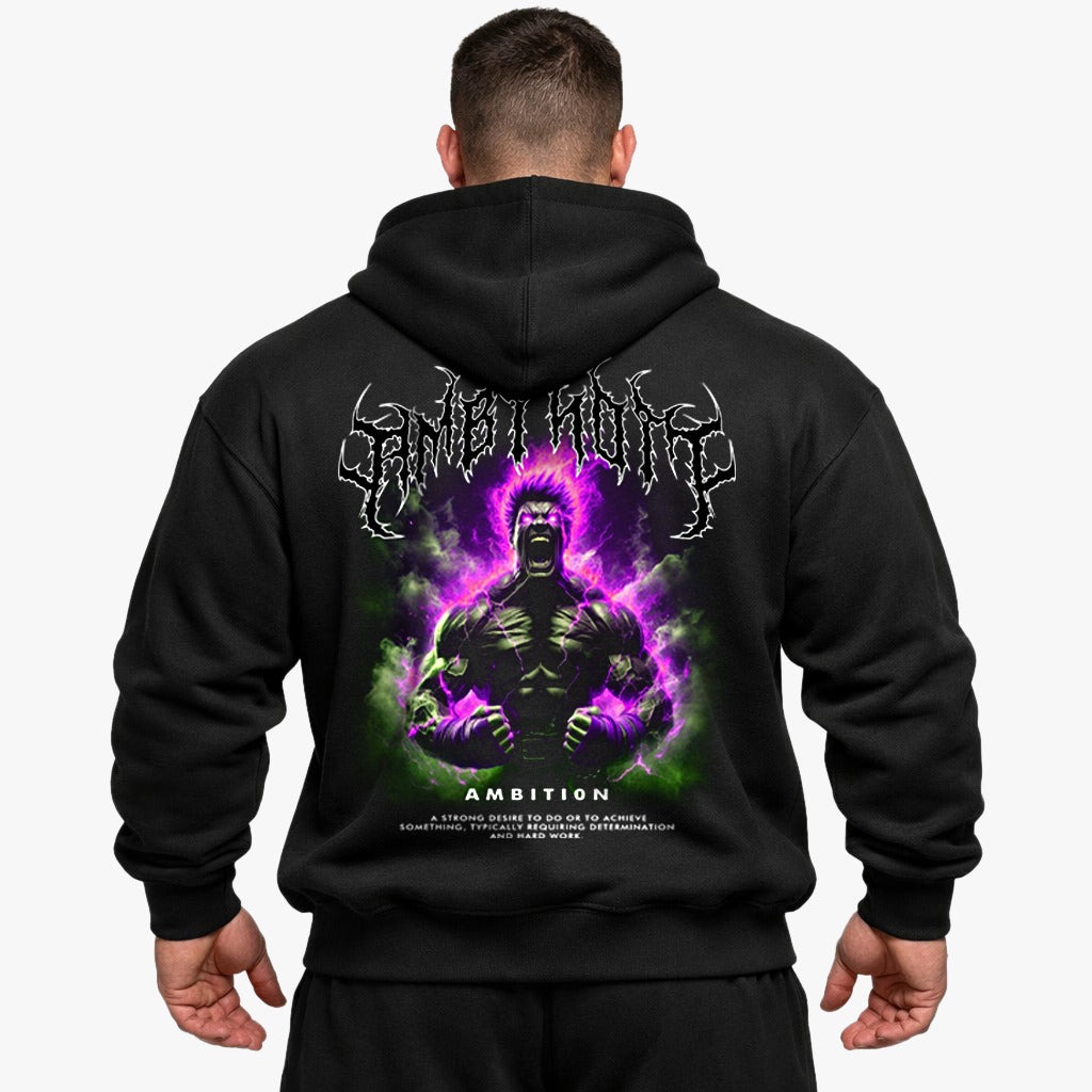 Ambitioner overdimensioneret (backprint) hættetrøje