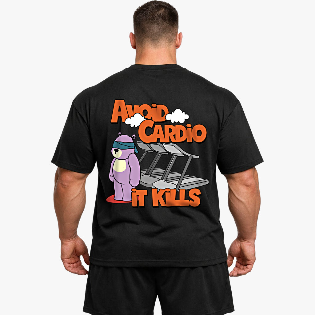 Undgå cardio overdimensioneret (backprint) shirt