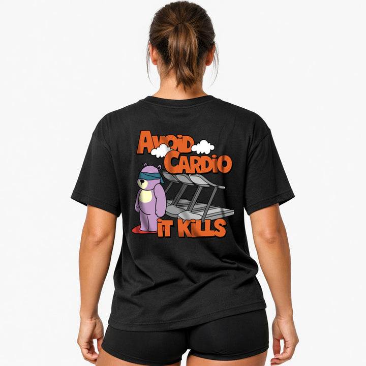 Undgå cardio overdimensioneret (backprint) shirt
