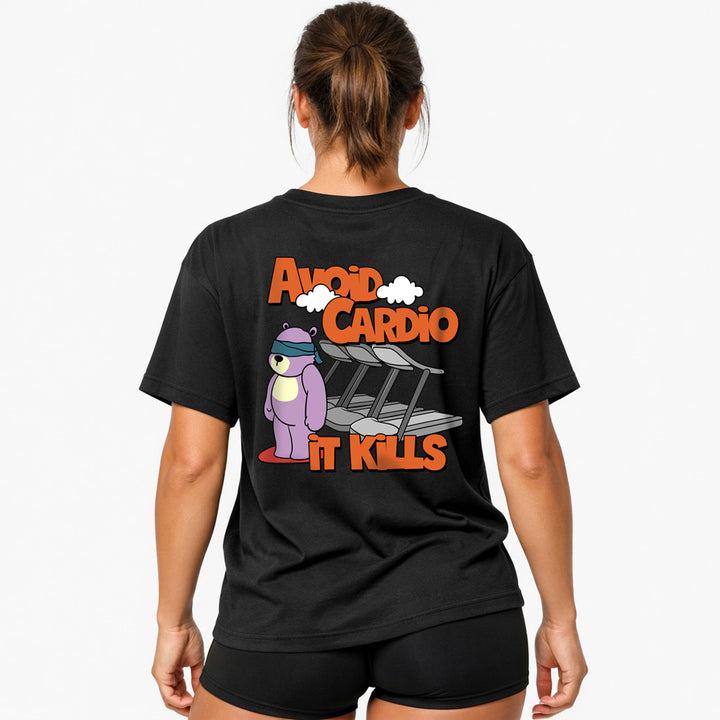 Undgå cardio overdimensioneret (backprint) shirt