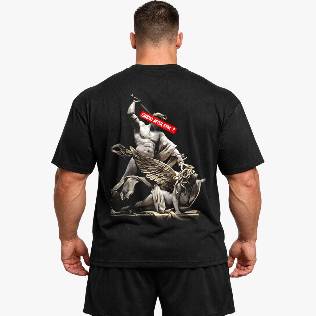 Cardio efter gymnastiksalen overdimensioneret (backprint) shirt