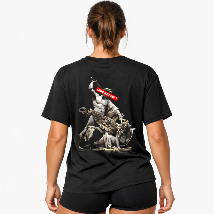 Cardio efter gymnastiksalen overdimensioneret (backprint) shirt