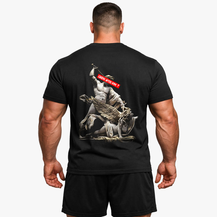 Cardio efter gymnastiksal (backprint) shirt