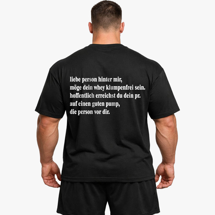 liebe person hinter mir (Backprint) Oversized Shirt