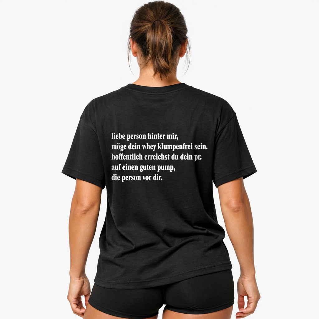 liebe person hinter mir (Backprint) Oversized Shirt