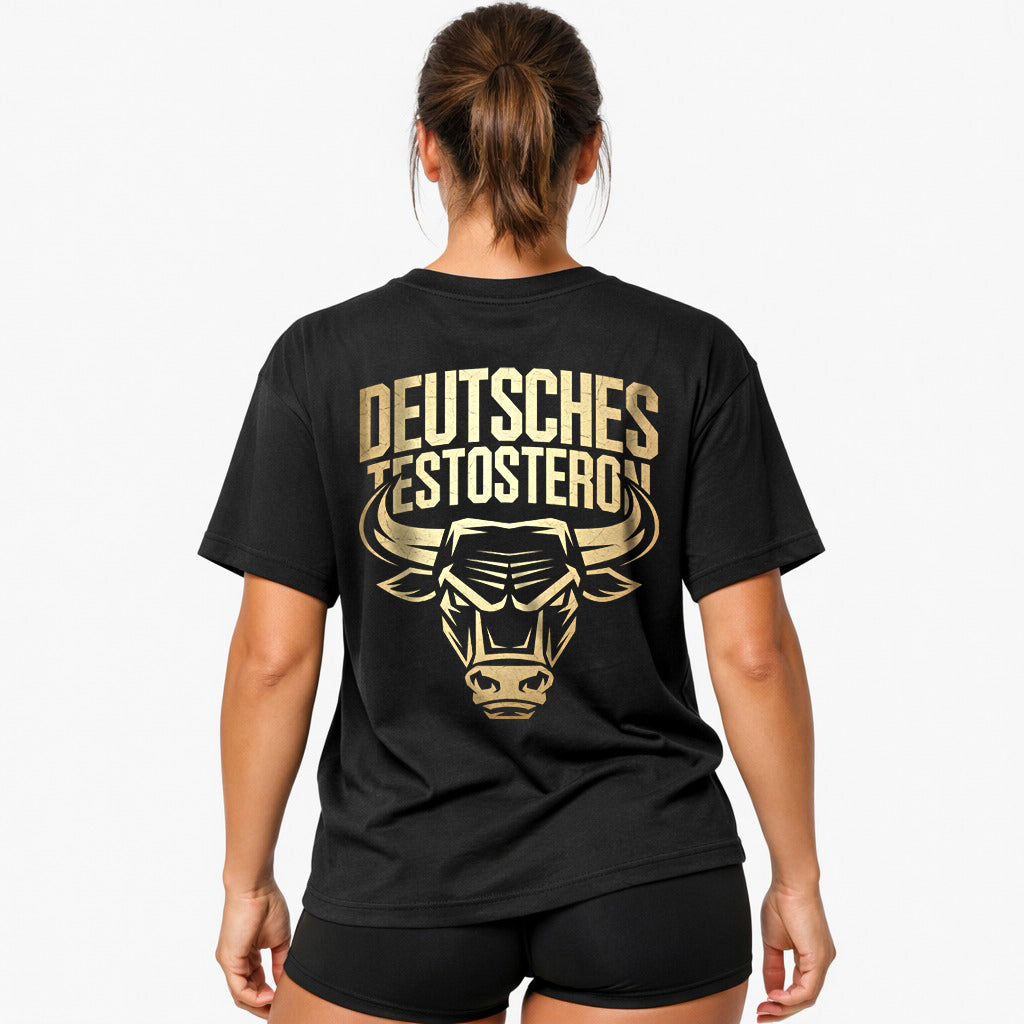 Tysk testo overdimensioneret (backprint) shirt