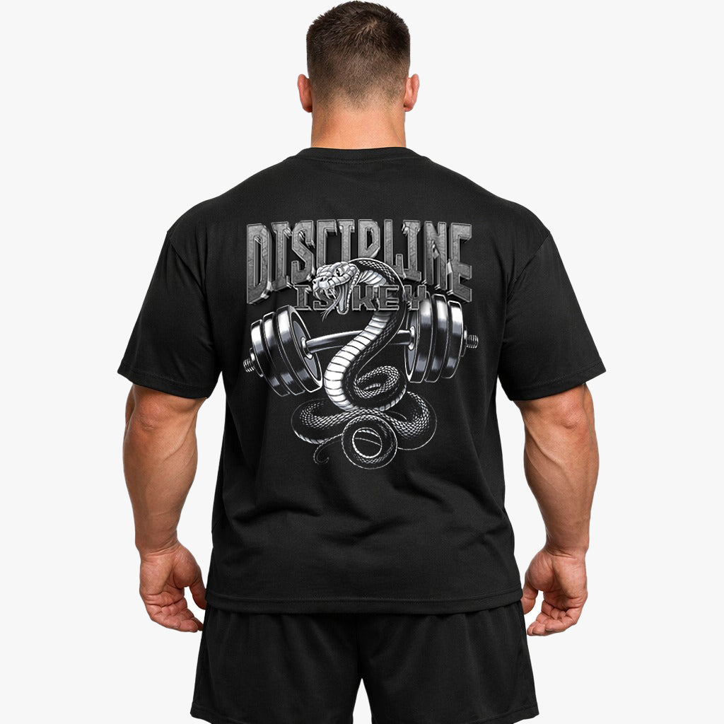 Disciplin er nøgle overdimensioneret (backprint) shirt