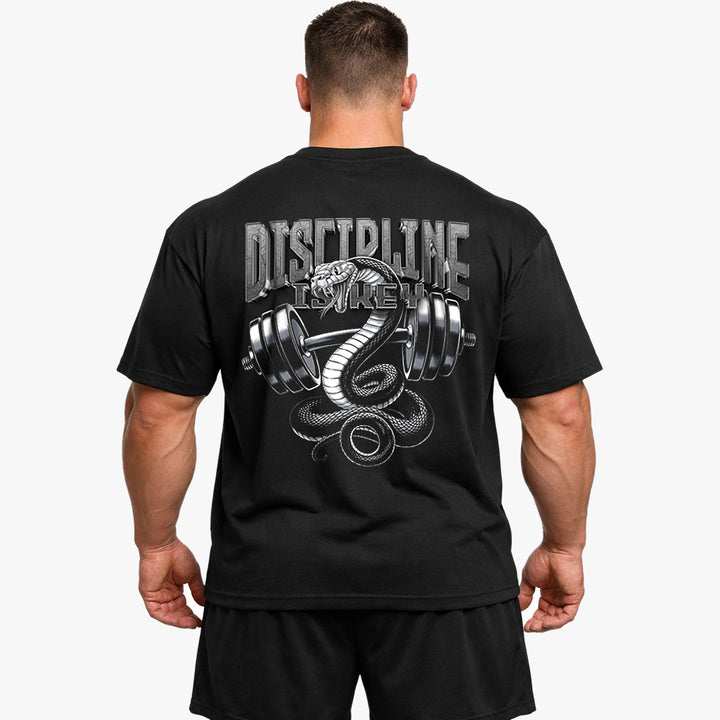 Disciplin er nøgle overdimensioneret (backprint) shirt