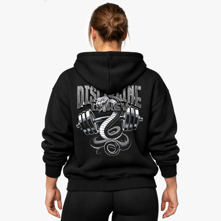 Disciplin er nøgle overdimensioneret (backprint) hættetrøje