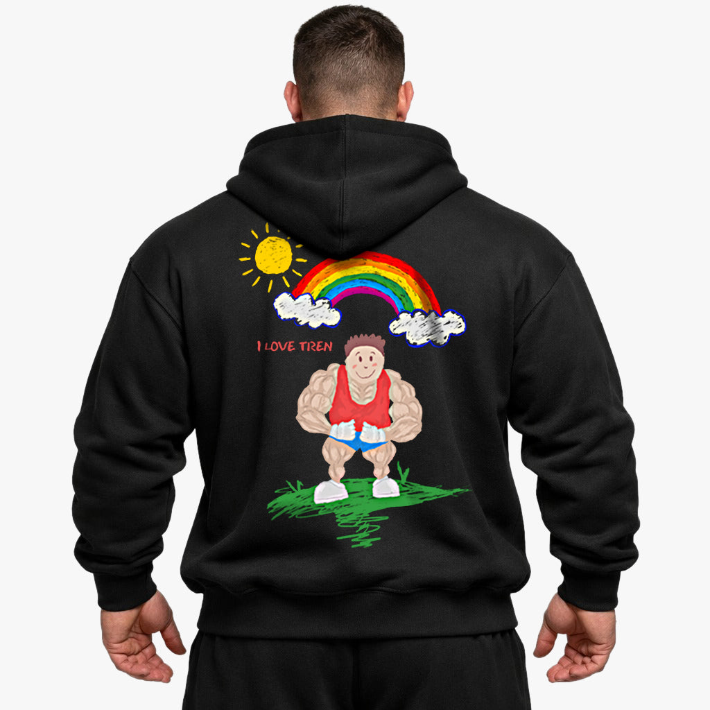 Jeg elsker tren overdimensioneret (backprint) hættetrøje
