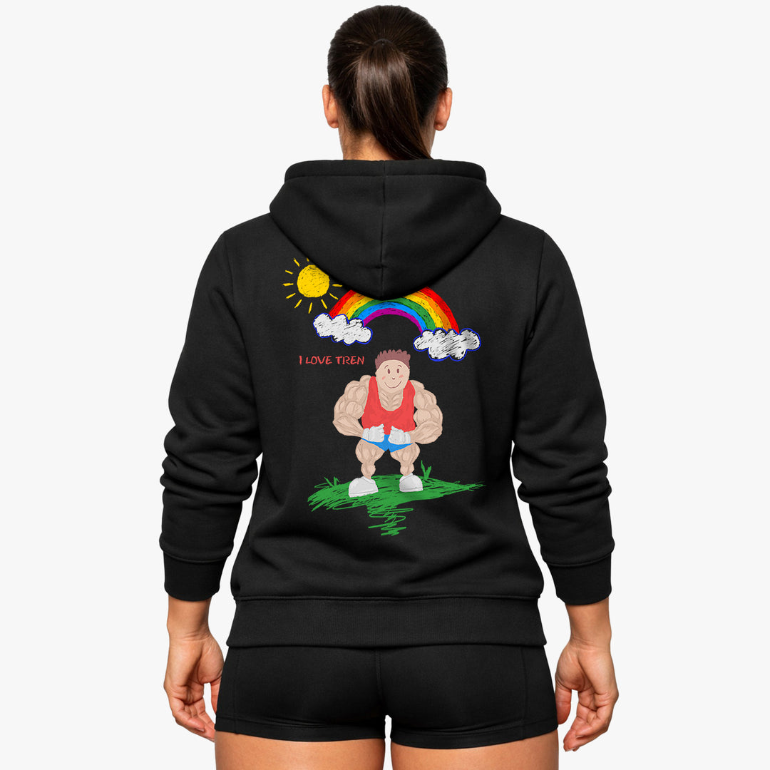 Jeg elsker tren (backprint) hættetrøje