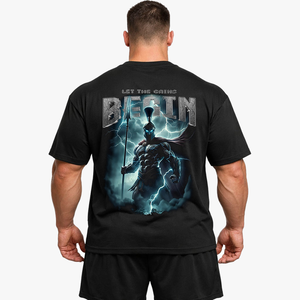 Lad gevinsterne begynde store (backprint) shirt