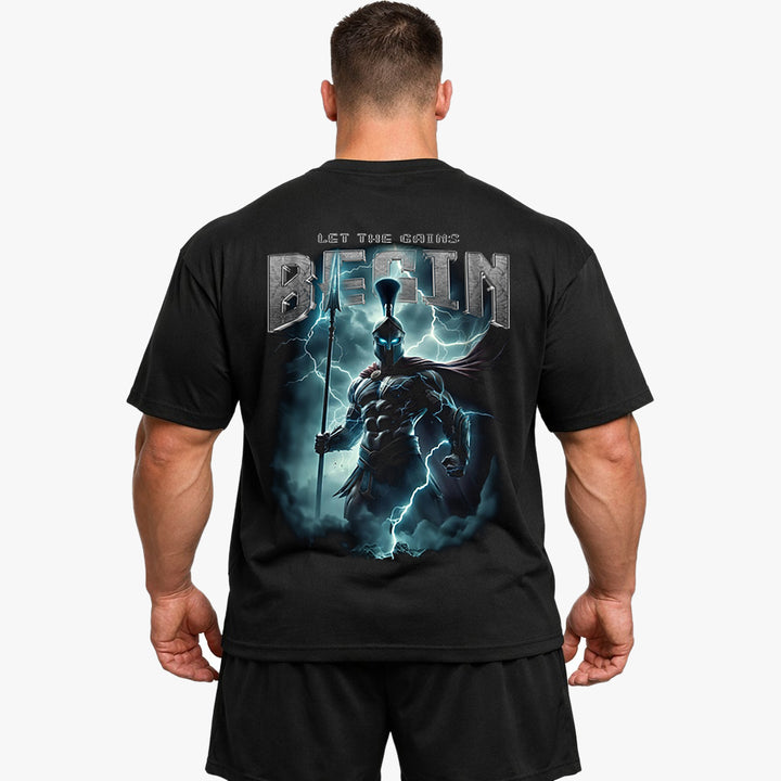 Lad gevinsterne begynde store (backprint) shirt