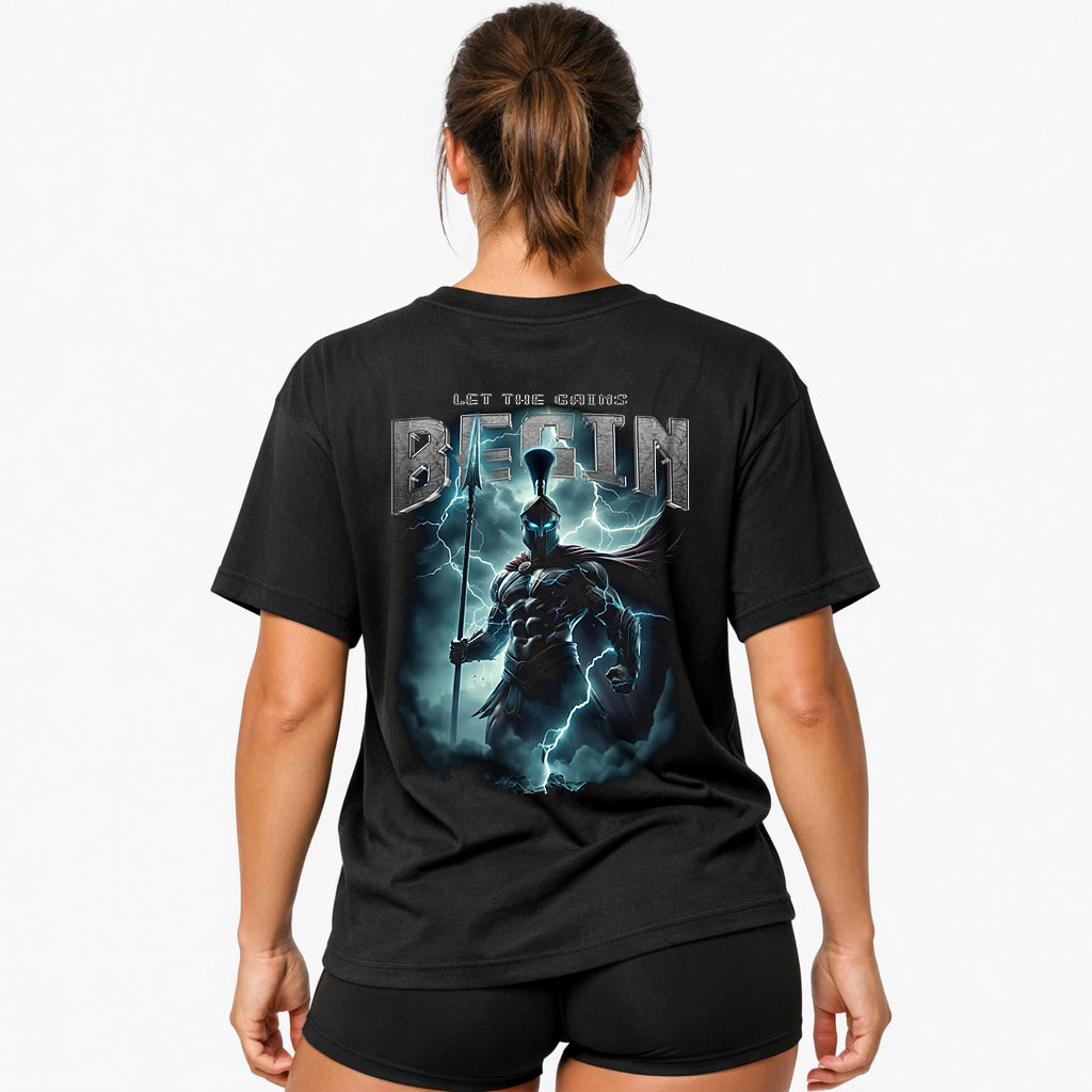 Lad gevinsterne begynde store (backprint) shirt