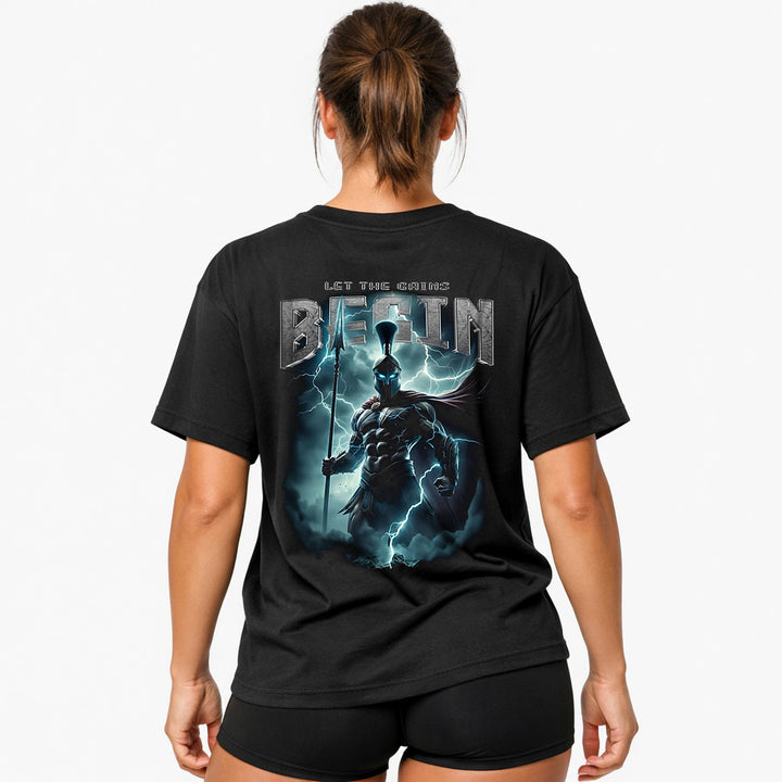 Lad gevinsterne begynde store (backprint) shirt