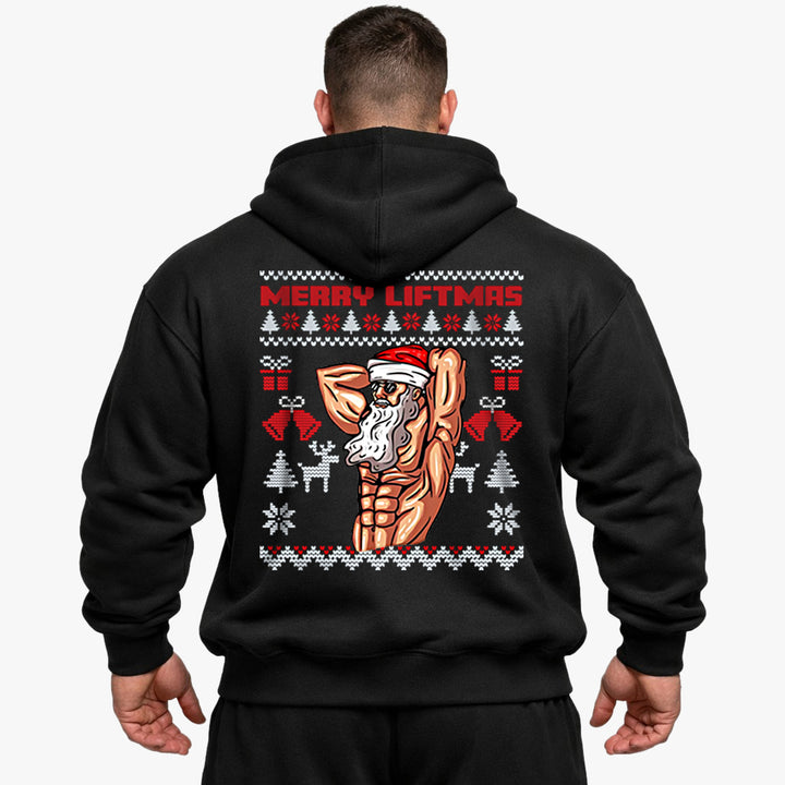 Merry Liftmas store (backprint) hættetrøje