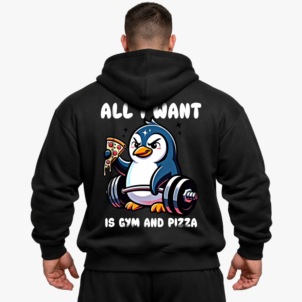 Pizza Penguine (Backprint) Oversized Hoodie