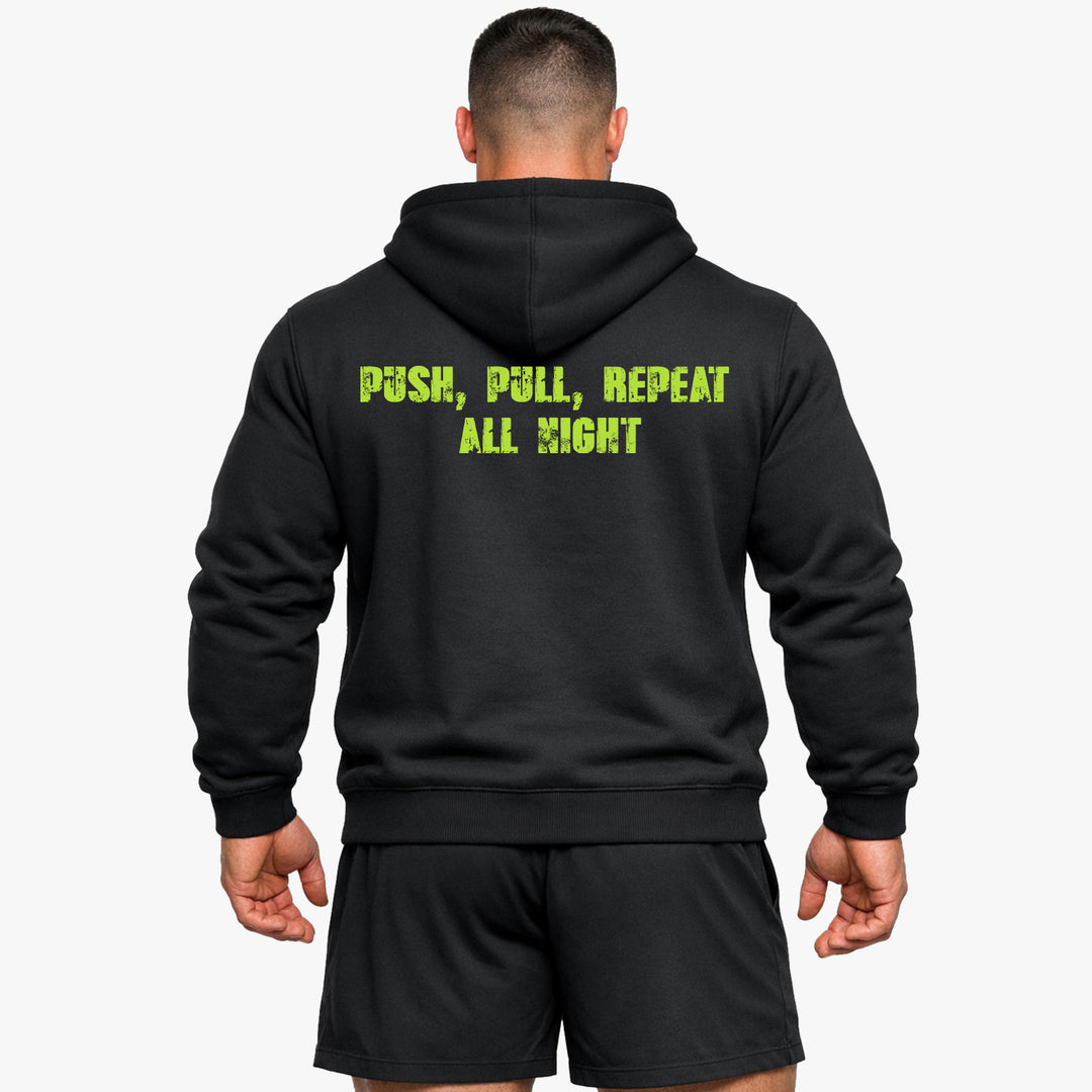 Push Pull gentagelse (backprint) hoodie