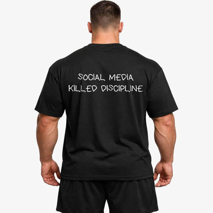 Sociale medier dræbte disciplin overdimensioneret (backprint) shirt