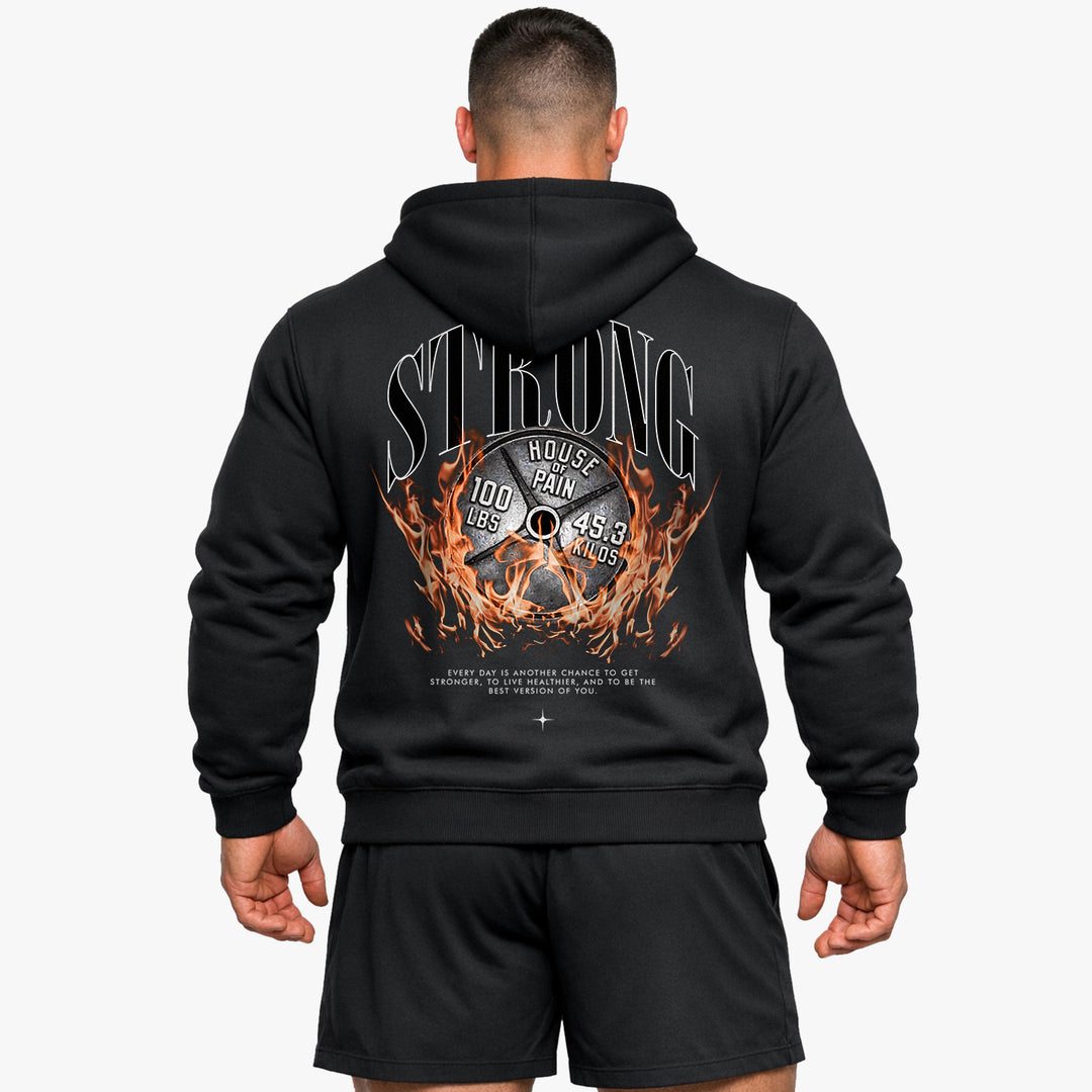 Stærk (backprint) hættetrøje