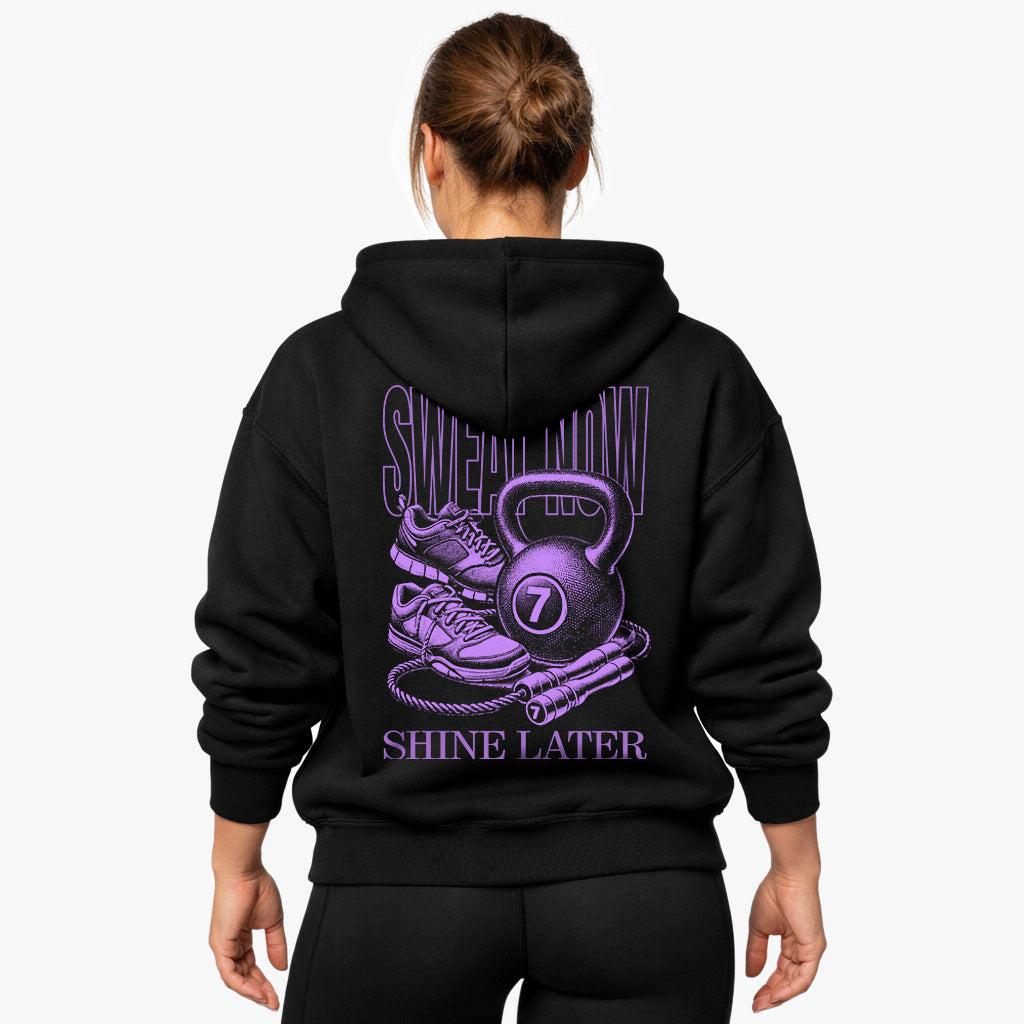 Sved overdimensioneret (backprint) hættetrøje