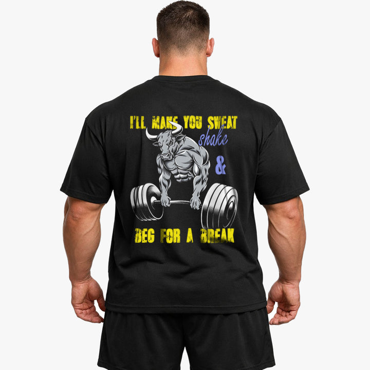 Sved ryste overdimensioneret (backprint) shirt