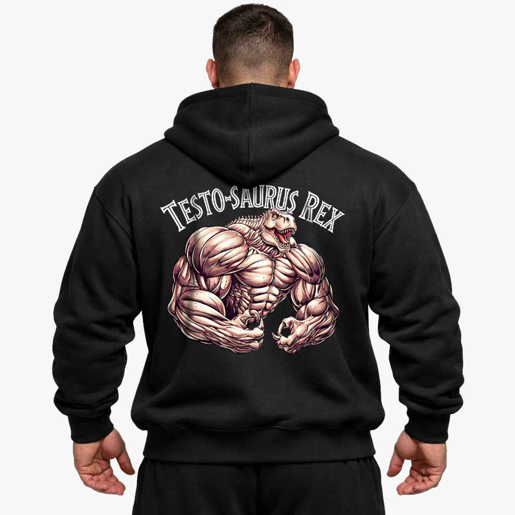 Testo-saurus rex overdimensioneret (backprint) hættetrøje
