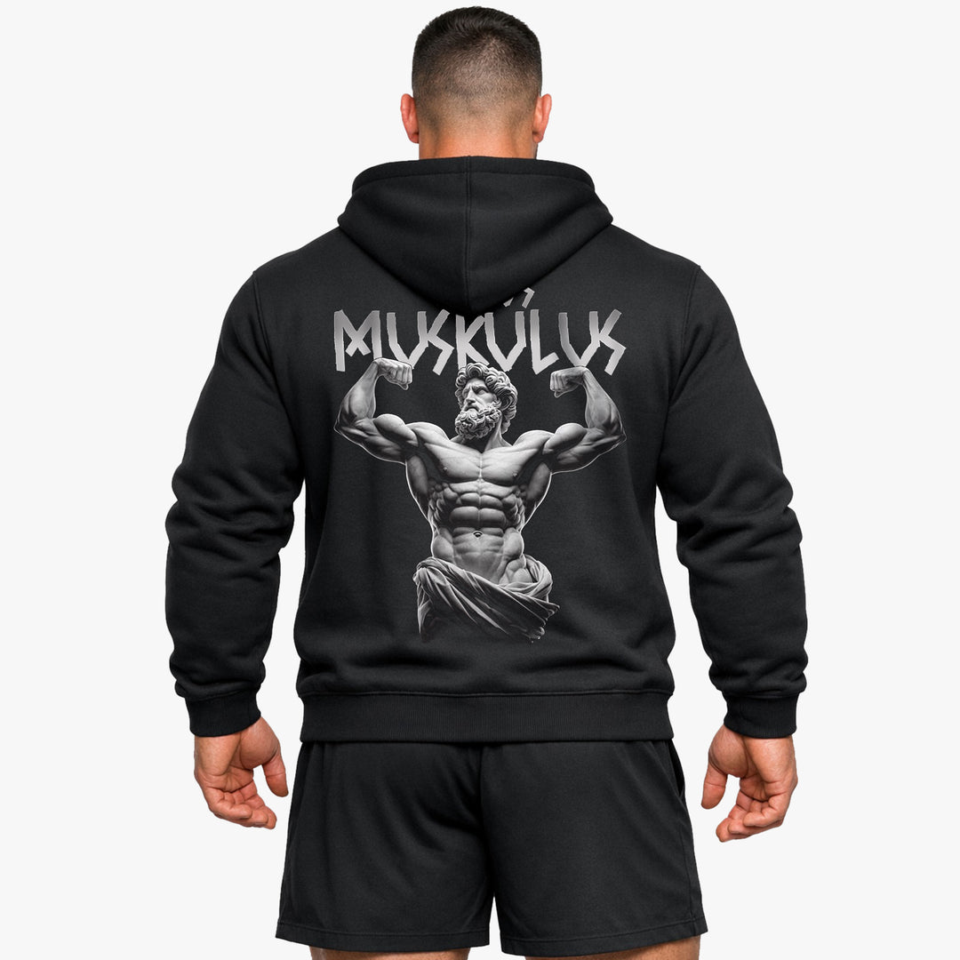 Testos muskulus (backprint) hættetrøje