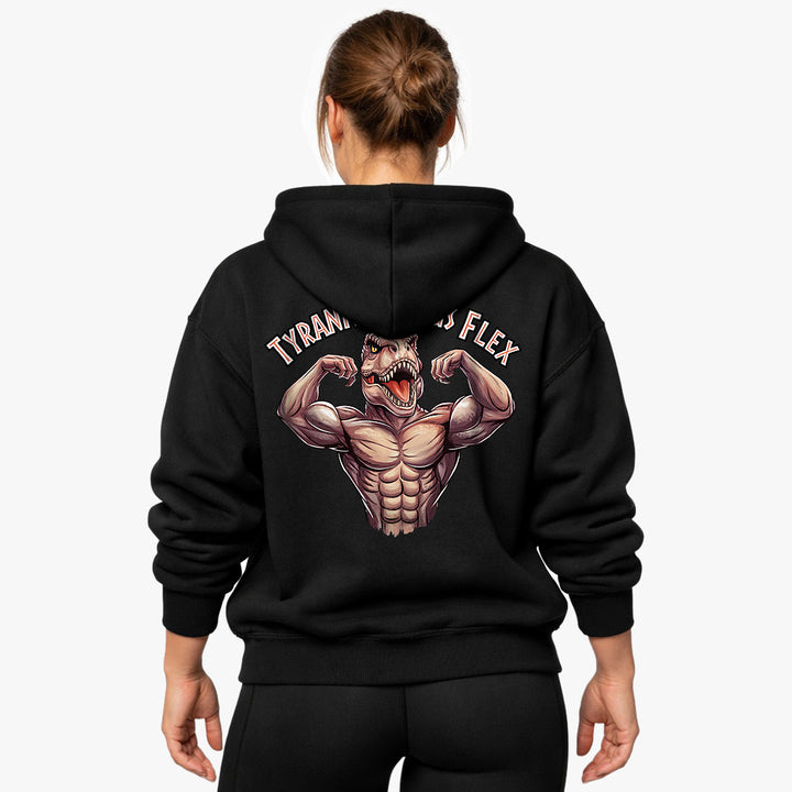 Tyrannosaurus flex store (backprint) hættetrøje
