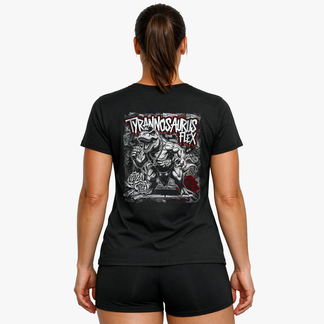Tyrannosaurus flex (backprint) T-shirt