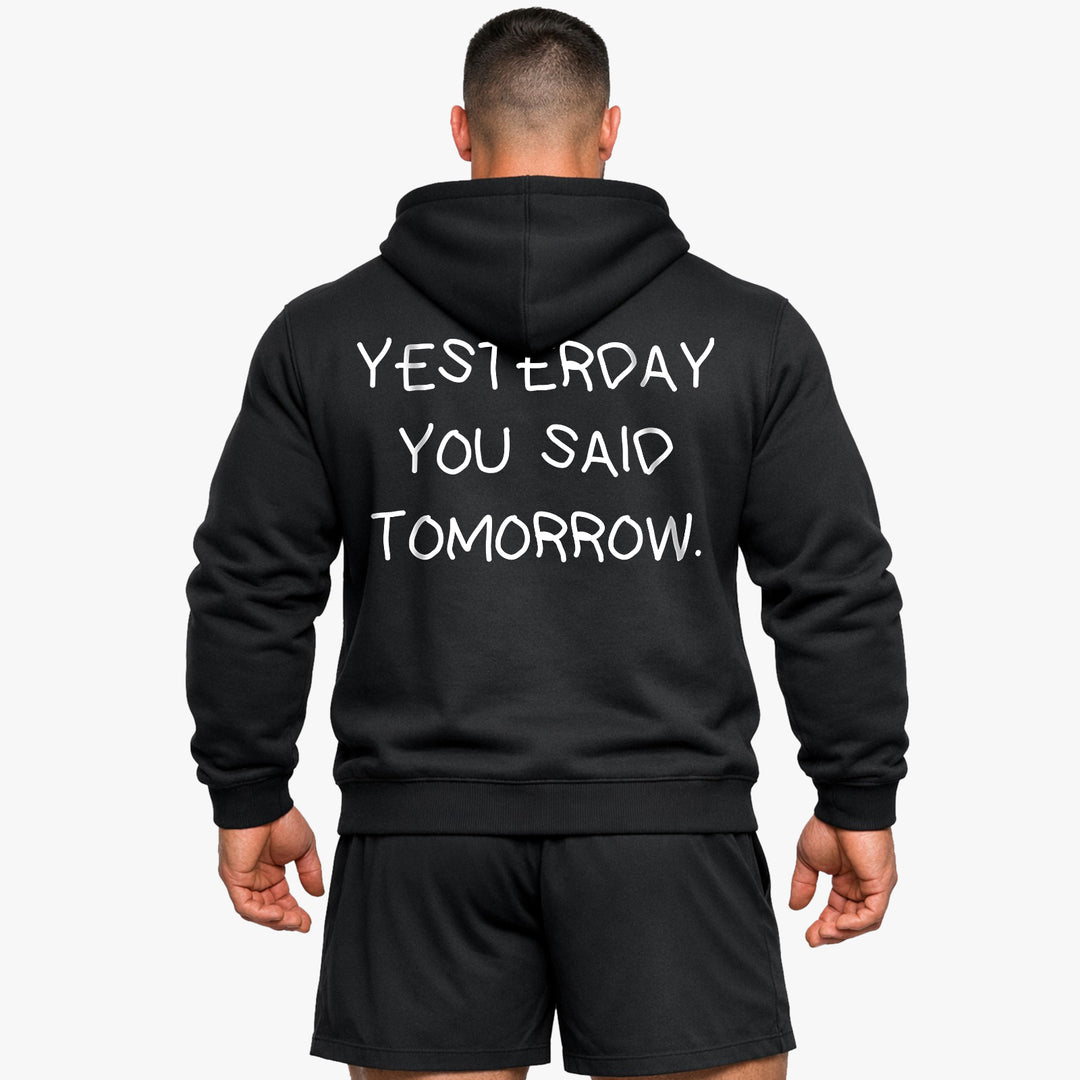 I går sagde du i morgen (backprint) hættetrøje