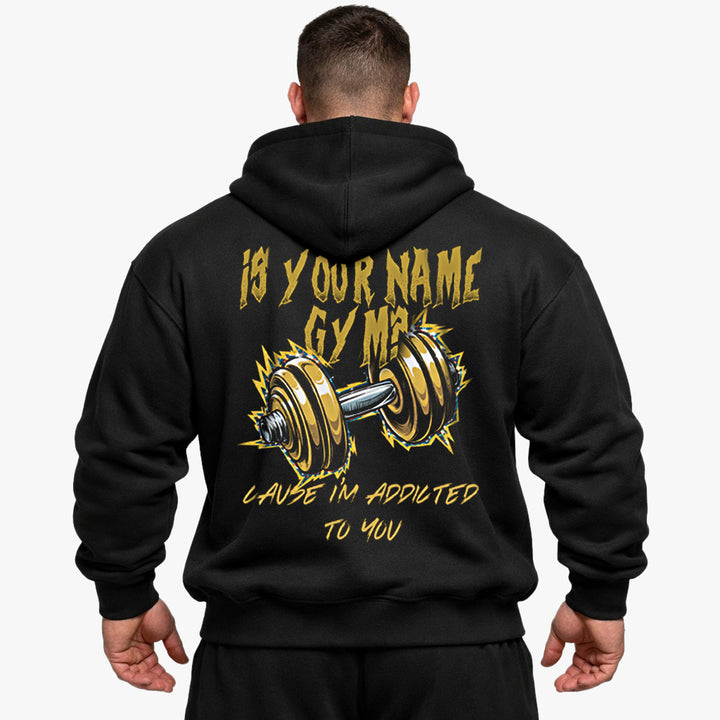 er dit navn gymnastiksalen overdimensioneret (backprint) hættetrøje