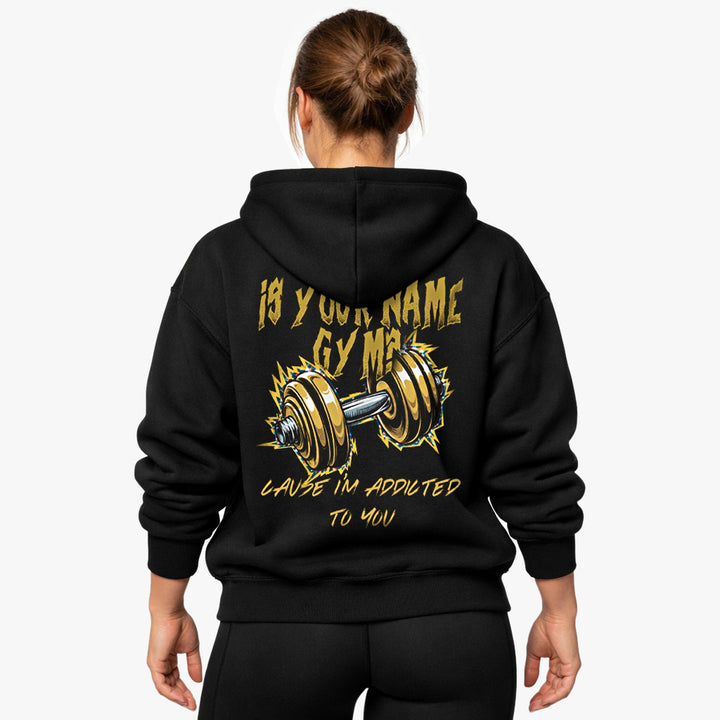 er dit navn gymnastiksalen overdimensioneret (backprint) hættetrøje