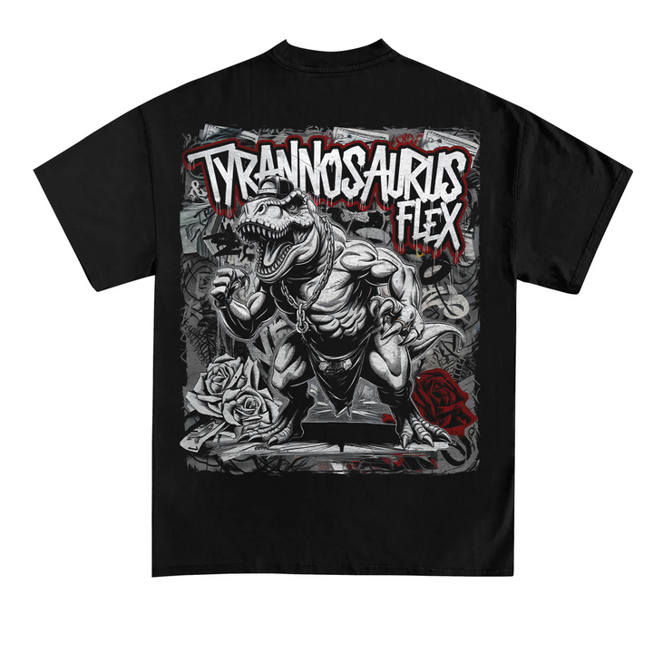 Tyrannosaurus flex (backprint) T-shirt